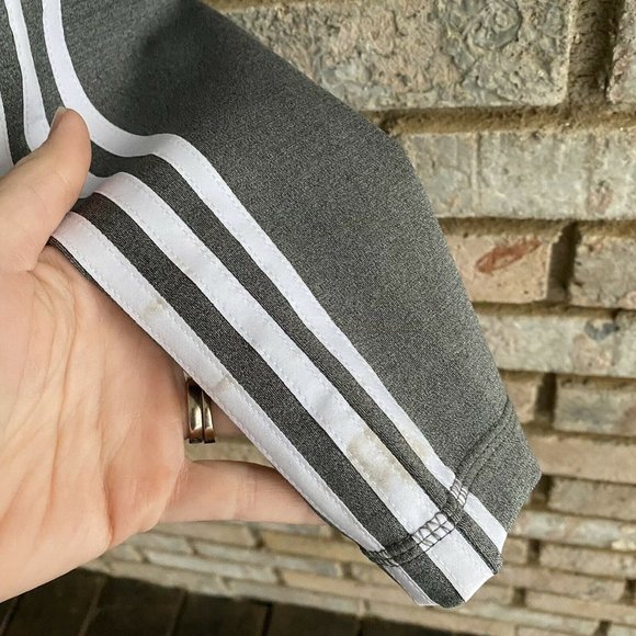 Adidas Women’s Climalite 3 Stripe Leggings High Rise Stretch Size Small Gray - Picture 5 of 7